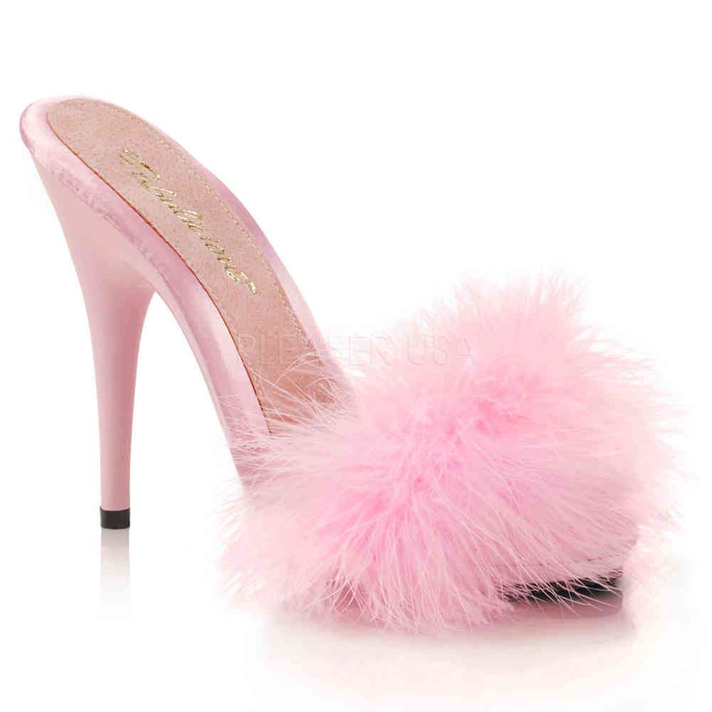 Fabulicious - POISE501F Slide sandal heels - Pole dance shoes - Pink Product image